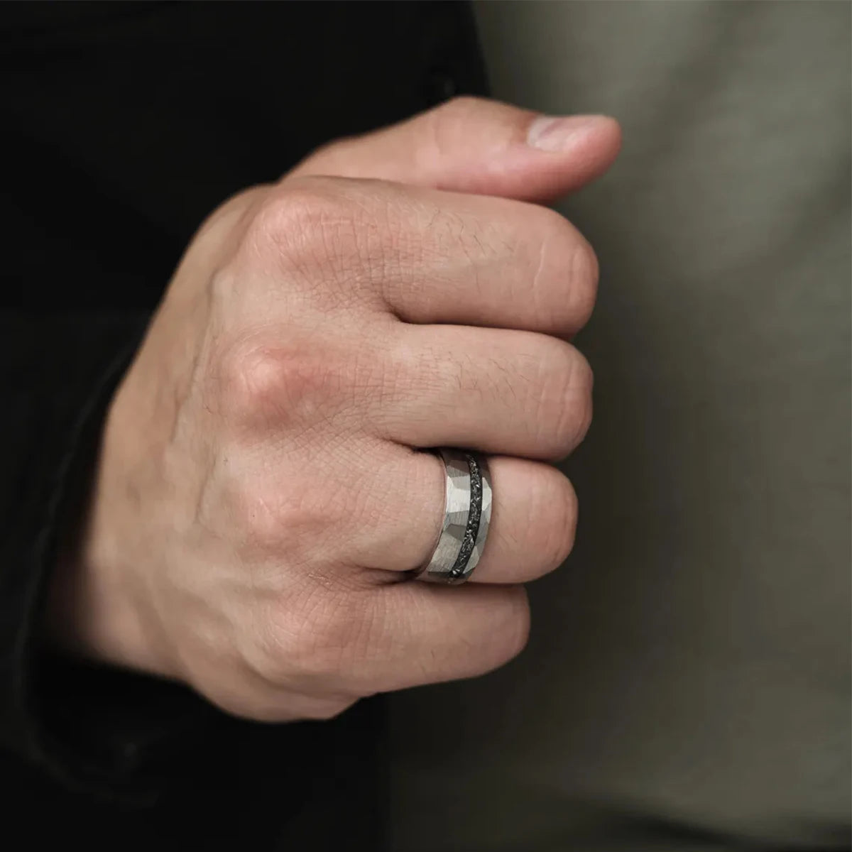 Meteorite Tungsten Ring