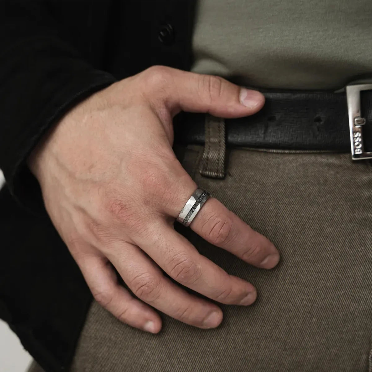 Meteorite Tungsten Ring