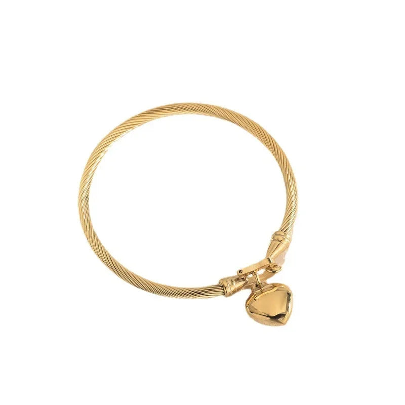 Heart Charm Bangle